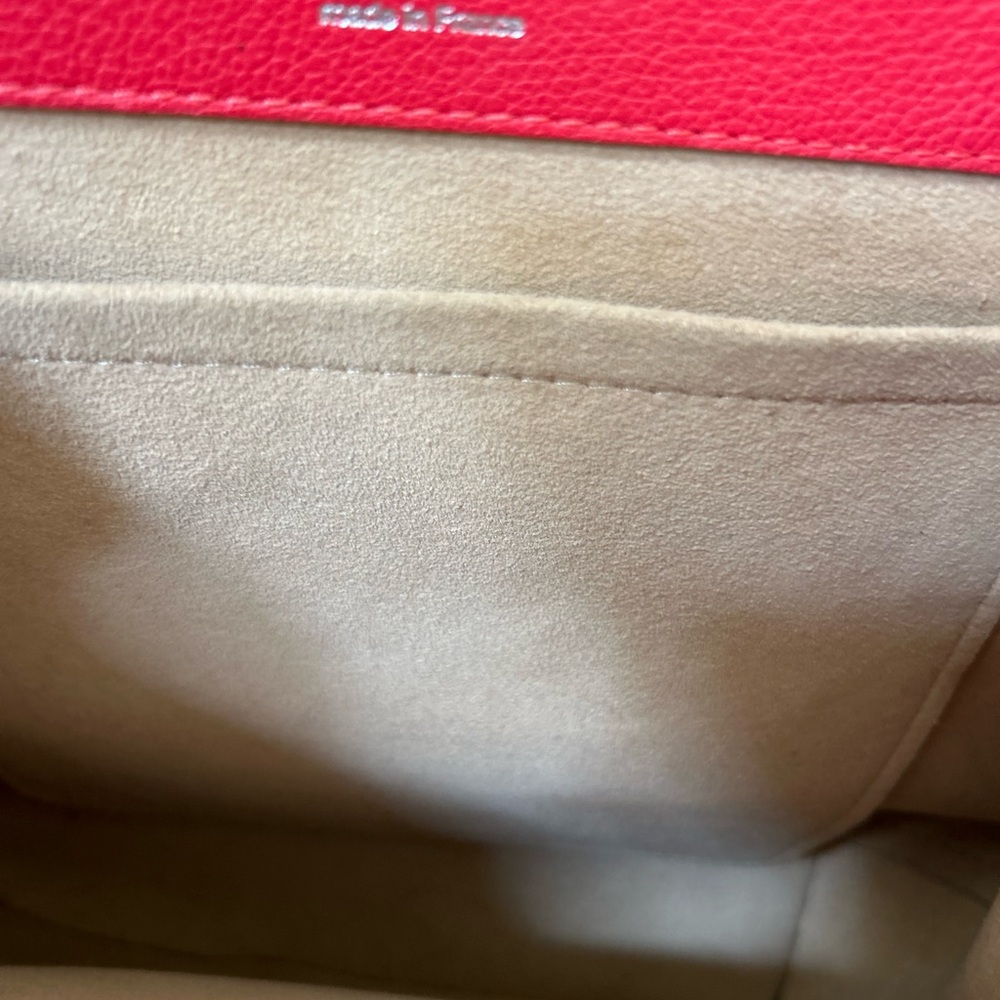Louis Vuitton Red Pebbled Leather Backpack with Silver LV Lock - Picture 5 of 5